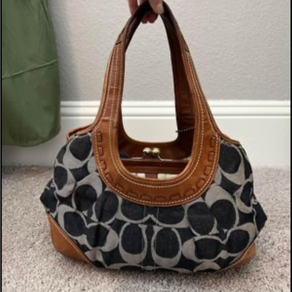 Vintage Coach denim ergo satchel